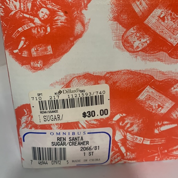 1994 Fitz Floyd Renaissance Santa Christmas Sugar & Creamer Set NIB - Picture 9 of 9